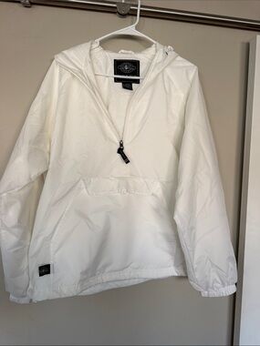 Charles River Apparel White Hooded Utility Pullover Jacket